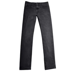 Levis 502 Regular Taper Jeans Mens 34x32 Washed Black Denim Western. 1095
